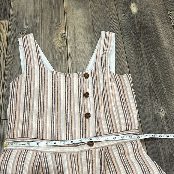 Indigo Rein Striped Jumpsuit - White and Brown - Picture 7 of 10